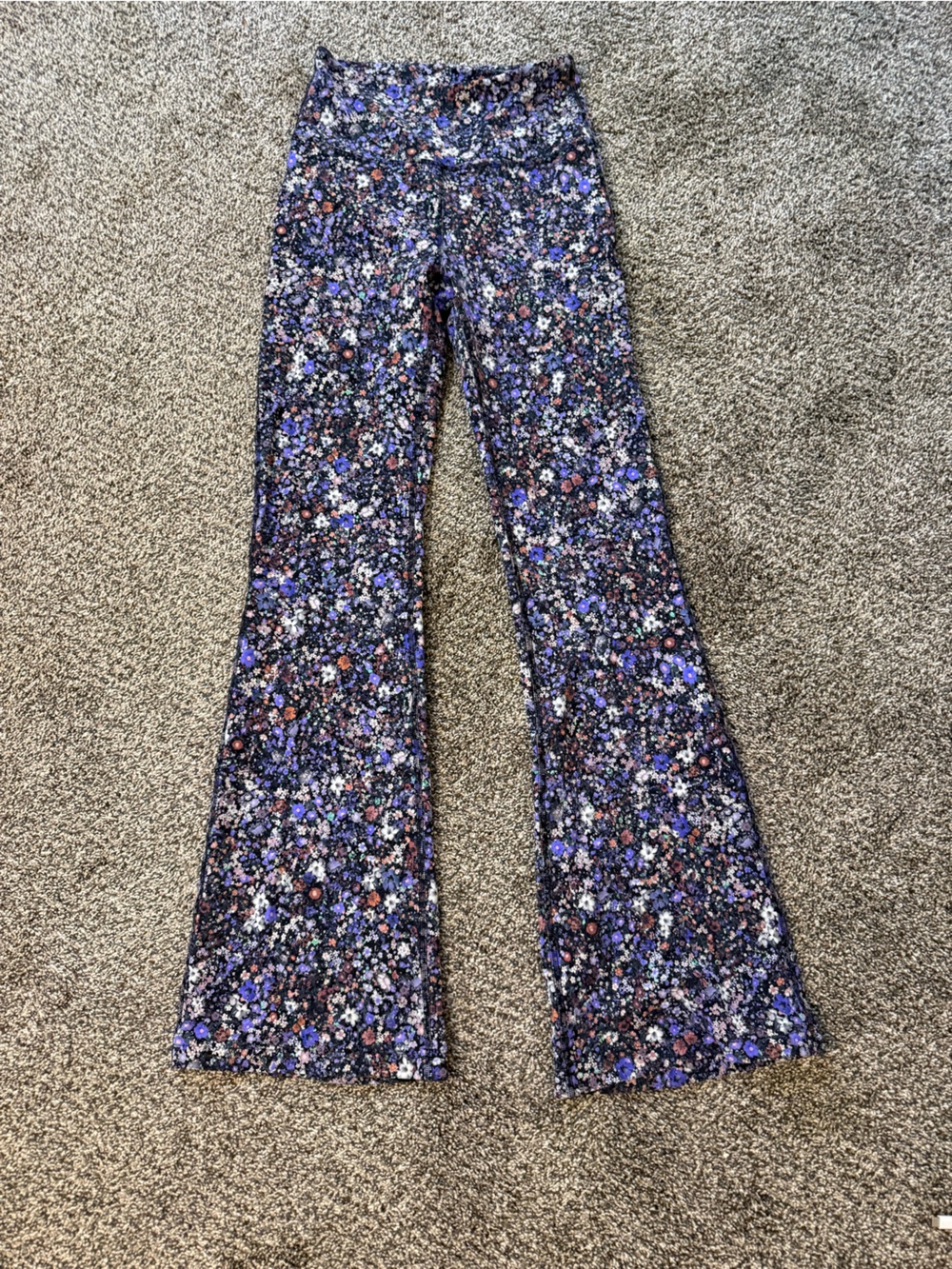 lululemon athletica Purple Floral Flare Leggings size 6